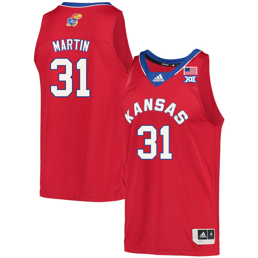 Men #31 Cam Martin Kansas Jayhawks College Basketball Jerseys Sale-Red - Click Image to Close